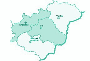 mapa zlínského kraje